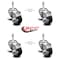 Service Caster 3 Inch Black Polyurethane Swivel 3/8 Inch Threaded Stem Caster Set with Brake SCC-TS20S314-PPUB-BLK-TLB-381615-4 - alternate 4